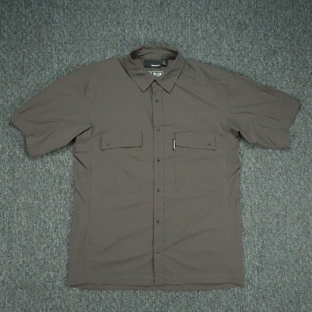 Truewerk Shirt Mens Medium Gray SS Cloud Short Sleeve Snap Work